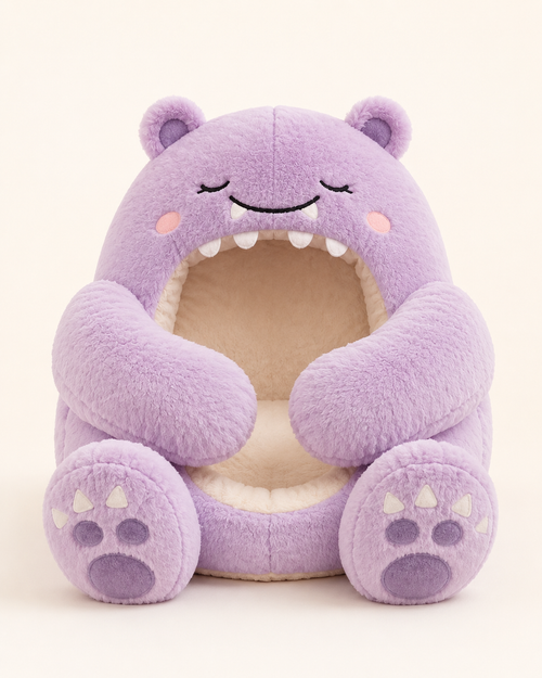 Snugglins™ Cuddle Critter — baby sitting inside Momo (Lilac) character