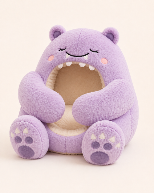 Snugglins™ Cuddle Critter — four character lineup: Bloop (Cloud Blue), Momo (Lilac), Zuzu (Mint), Oat (Warm Cream)